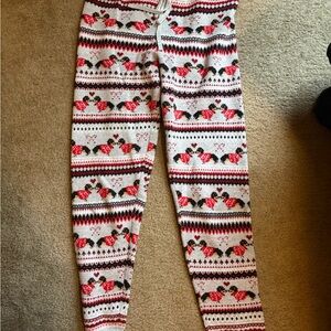 American Eagle Outfitters Cream and Red Fair Isle Lounge Pants